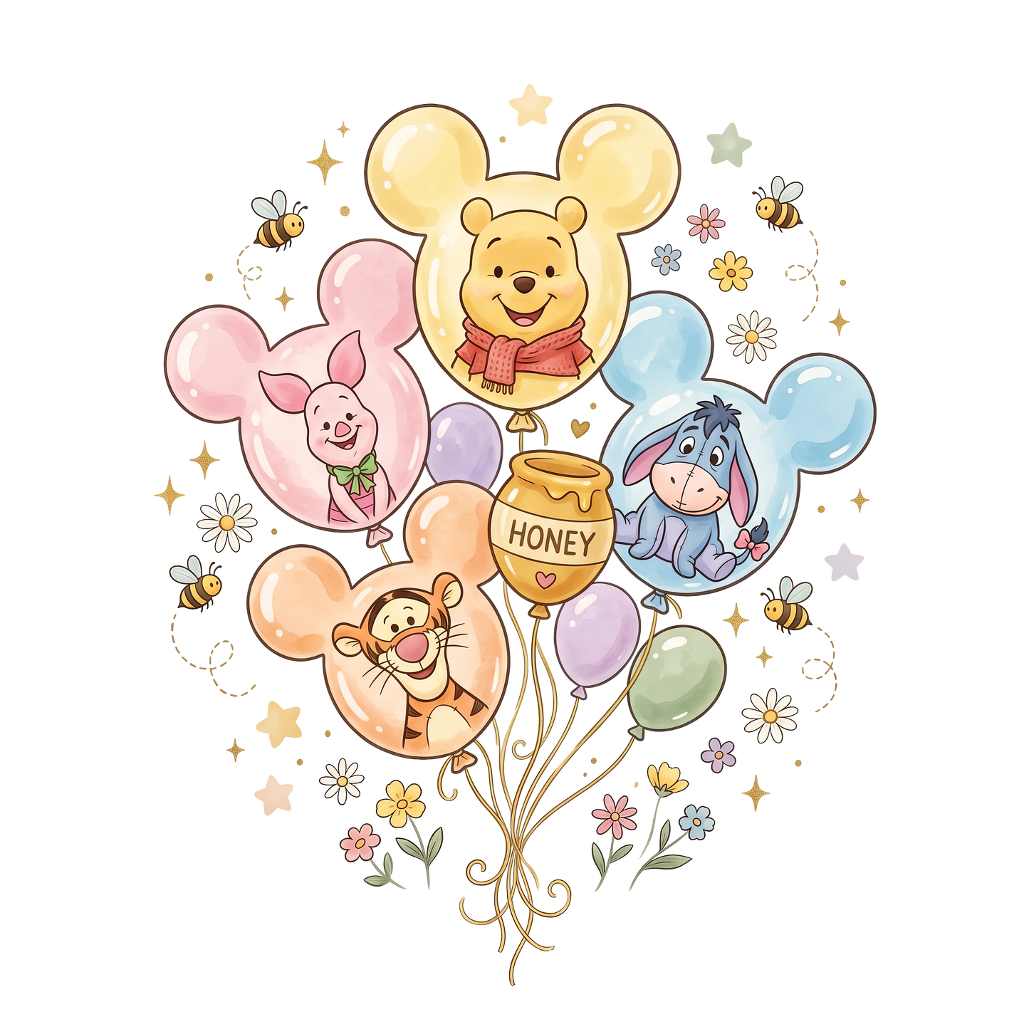 Yellow Bear balloons