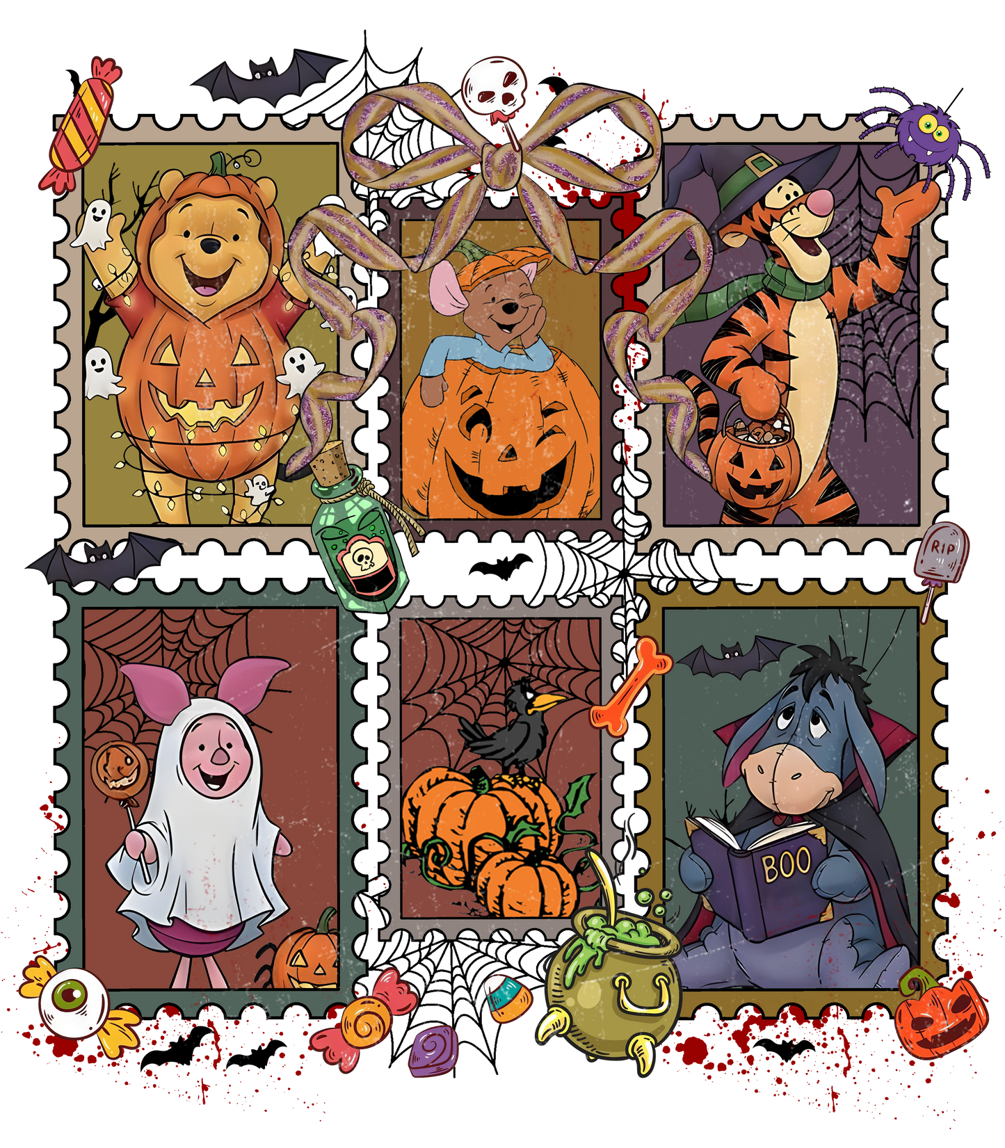 Yellow bear and friends halloween